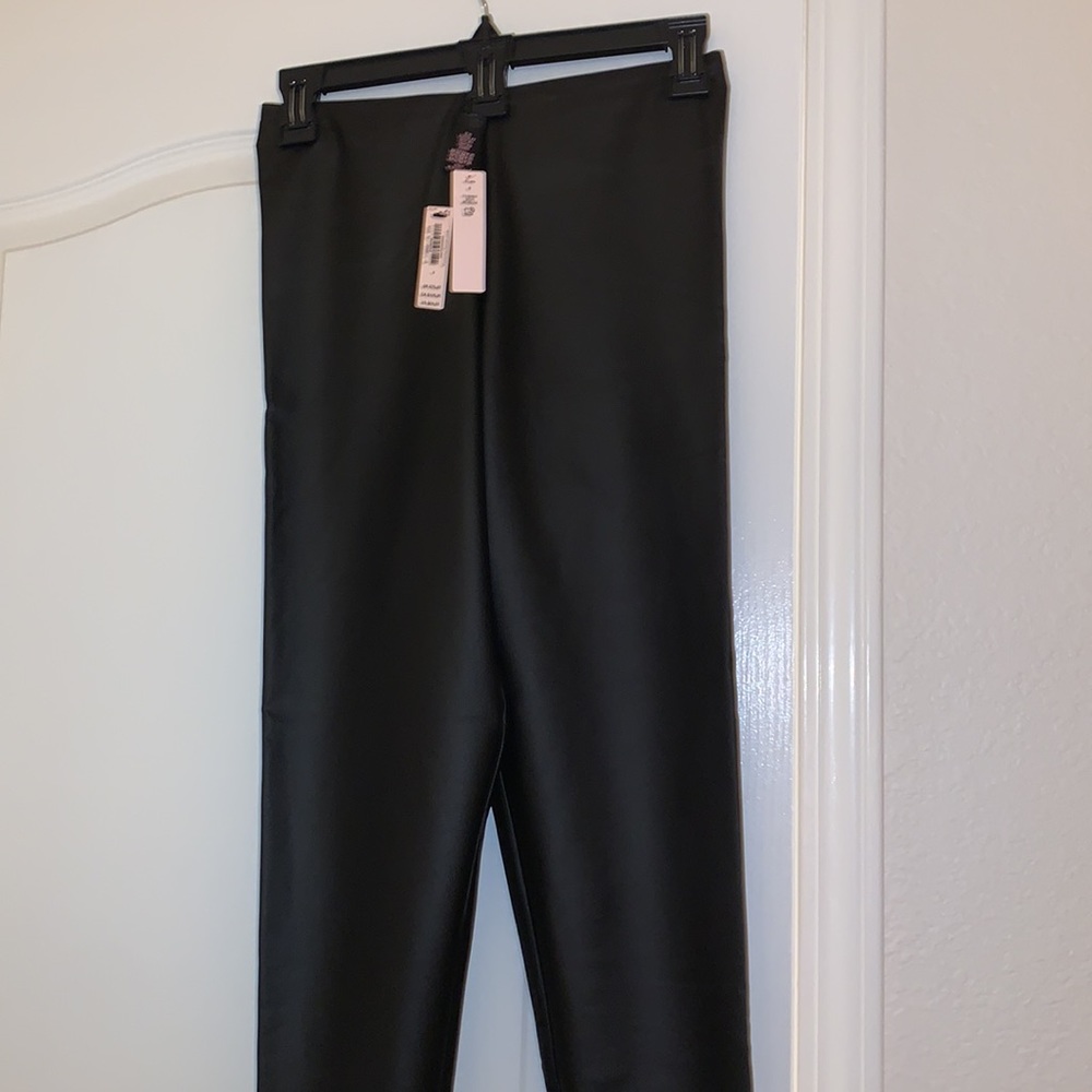 Victoria secret size 6 black faux leather brand new - tight fit more like 4